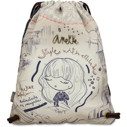 Anekke Beżowy Worek Stylowe Plecak Damski