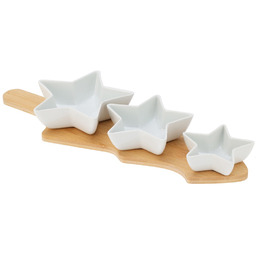 Miseczki na przekąski porcelanowe na tacy 4 el.