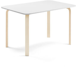Stół ELTON, 1200x800x710 mm, biały laminat, brzoza