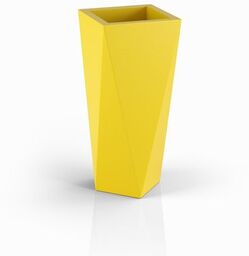 Geometryczna donica Vaso 72 cm żółta