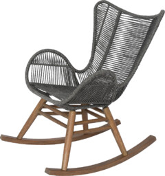 FOTEL BUJANY OGRODOWY drewniana podstawa, szary snurek, styl