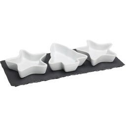 Miseczki na przekąski porcelanowe na tacy 4 el.