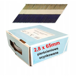 Gwoździe do gwoździarki łączone papierem 2,8x65mm pierścień oc.