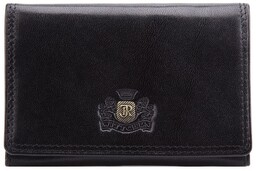 Etui na wizytówki skórzane z monogramem czarne