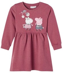 Sukienka dziewczęca Name It FpeppaPig z długim rekawem