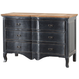 Komoda Tulon 130x55x90 old black & natural, 130