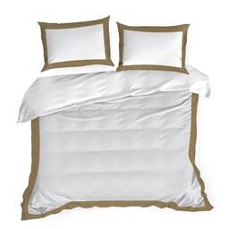 Eurofirany Pościel satynowa 160x200 Laura biała złota
