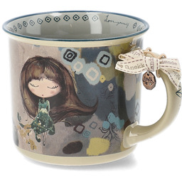 Anekke Szary Porcelanowy Kubek MADEMOISELLE