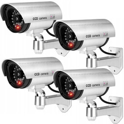 4X Kamera Atrapa Ir Led Monitoring Zewnętrzna Ścienna