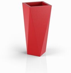 Geometryczna donica Vaso 72 cm czerwona