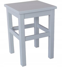 Taboret Drewniany Kuchenny Prosty Nowoczesny Szary Jasny Popiel