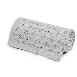 Memi, Kocyk bambusowy, ażurowy, Light Grey