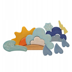 Klocki drewniane Grimm's dla dziecka Zestaw Pogoda 13