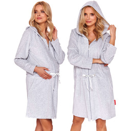 Szlafrok damski welurowy DOCTOR NAP 1008 szary L