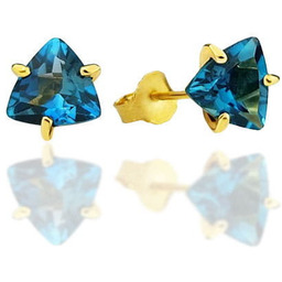 Kolczyki Topaz London Blue 3 Ct. Trylion