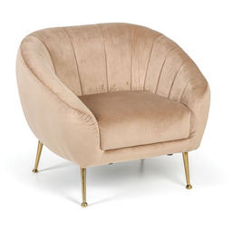 Fotel aksamit MARLENE, beżowy