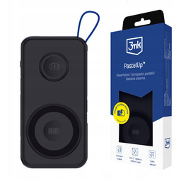 Czarny Powerbank 3mk PastelUp 10,000mAh Qi 22.5W Kabel