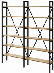 Regał Medium Industrialny Loft 190x160-200x30 D6+R na książki