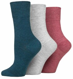 IOMI 3PACK Skarpety Damskie DLA DIABETYKÓW z szerokim