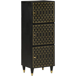 Elior Czarna trzydrzwiowa szafka na nóżkach retro L9-P17