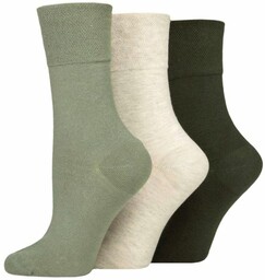 IOMI 3PACK Skarpety Damskie DLA DIABETYKÓW z szerokim