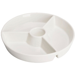 Talerz na przekąski porcelanowy biały dzielony 19 cm