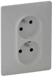 VALENA LIFE - Gniazdo podwójne 2xP+Z monoblokowe bez