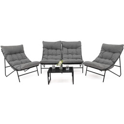 Zestaw mebli ogrodowych dla 4 osób SA2006 Czarny