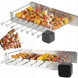 Grill Elektryczny Ogrodowy Obrotowy 360° 10 Szaszłyków Usb