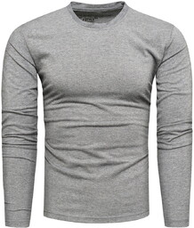 Koszulka męska longsleeve gładki szary Recea