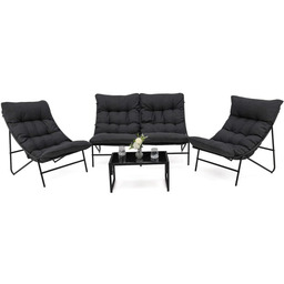Zestaw mebli ogrodowych dla 4 osób SA2006 Czarny