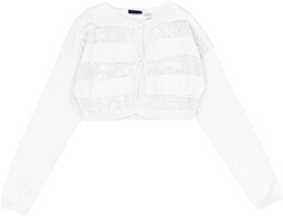 Sweter dziewczęcy Chicco bawełniany bolerko rozpinany biały-104