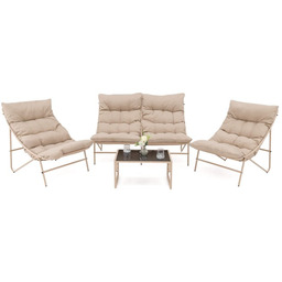 Zestaw mebli ogrodowych dla 4 osób SA2006 Beżowy