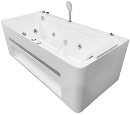 Przyścienna wanna z hydromasażem prostokątna konglomerat 150x75 cm