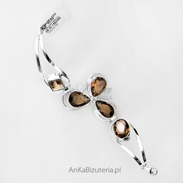ankabizuteria.pl Bransoletka z kwarcem dymnym i srebra -