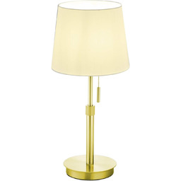 Lampa stołowa mosiądz matowy + biały abażur LYON