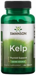 Kelp (Jod) 225mcg, Swanson, 250 tabletek