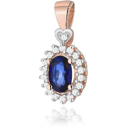 Złota zawieszka wisiorek Z312 Szafir 0,70ct różowe złoto