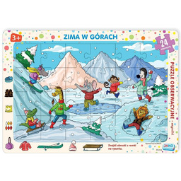 Puzzle ramkowe, Zima w górach, 24 el.