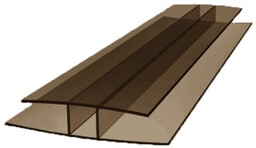 H-profil łączący 3000mm poliwęglan dymiony brąz 8mm