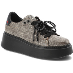 Chebello Czarne Sneakersy Modne Obuwie Damskie Na Platformie