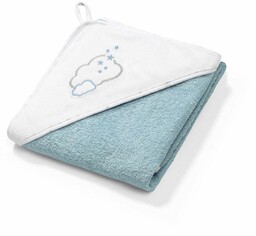 Okrycie kąpielowe frotte, ręcznik z kapturkiem chmurka niebieska