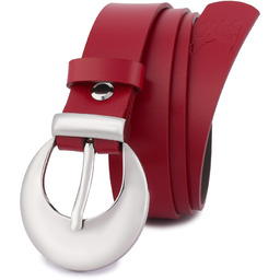 Pasek skórzany BELTIMORE r.90-105 cm O01 czerwony O01