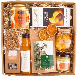 KOSZ PREZENTOWY ŚWIĄTECZNY miód napary syrop owoce