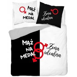Pościel Bawełna 220X200cm Mąż Na Medal Żona Idealna