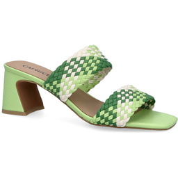 Stylowe klapki na obcasie - CAPRICE 9-27213-42 ZIELONE