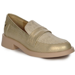 Maciejka Półbuty lordsy damskie skórzane złote-38