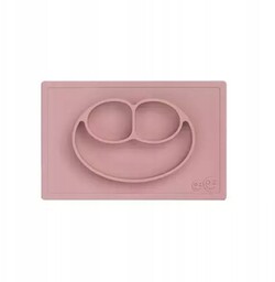 Silikonowy talerzyk z podkładką Happy pastel róż