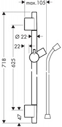 HANSGROHE 28632140 Unica Drążek prysznicowy S Puro 65