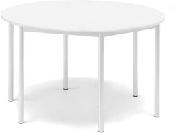 Stół SONITUS, okrągły, Ø1200x720 mm, laminat HPL biały,